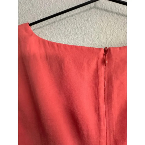 Zara Basic Coral White Colorblock Mod 70s inspired Sheath Sleeveless Dress Sz M - Picture 9 of 12